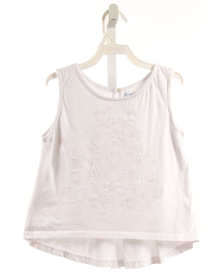 MAYORAL  WHITE  FLORAL EMBROIDERED KNIT TANK