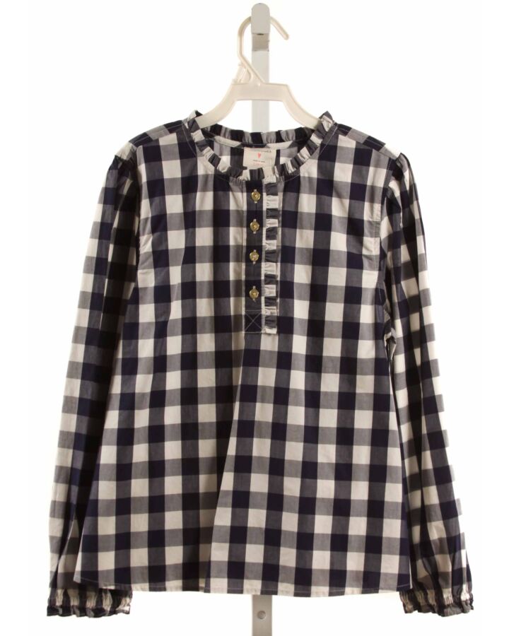 CREWCUTS  NAVY  GINGHAM  SHIRT-LS