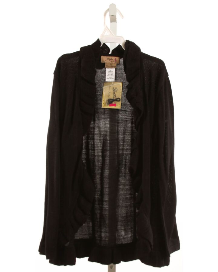 FLORENCE EISEMAN  BLACK    CARDIGAN WITH RUFFLE