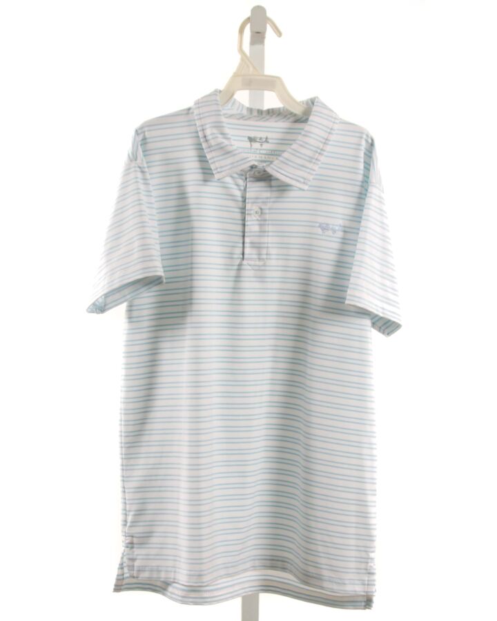 COASTAL COTTON  LT BLUE  STRIPED  KNIT SS SHIRT