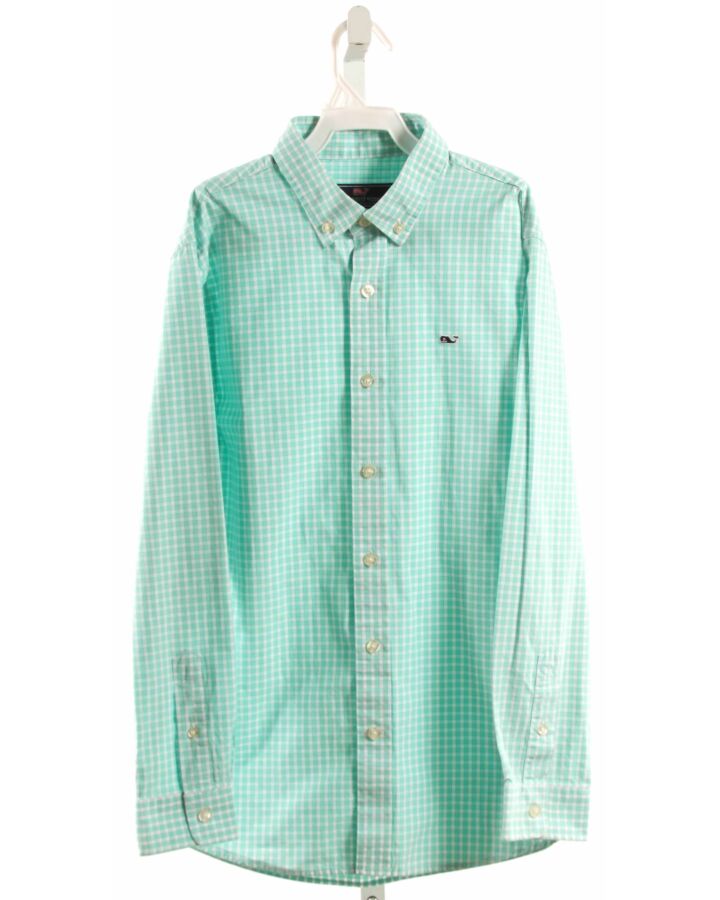 VINEYARD VINES  MINT  GINGHAM  DRESS SHIRT