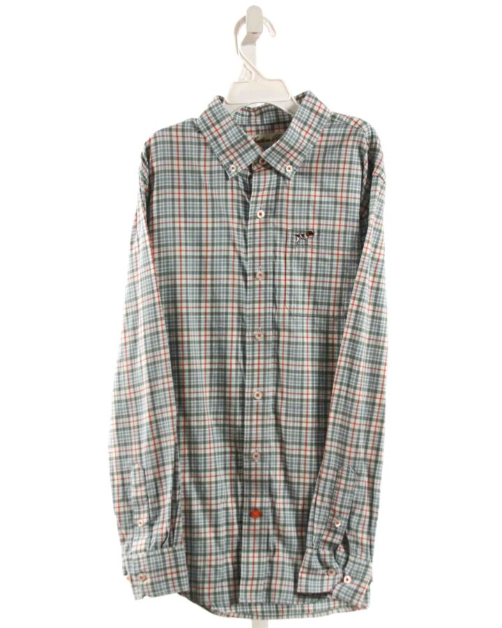 SOUTHERN POINT CO  ORANGE  PLAID  DRESS SHIRT