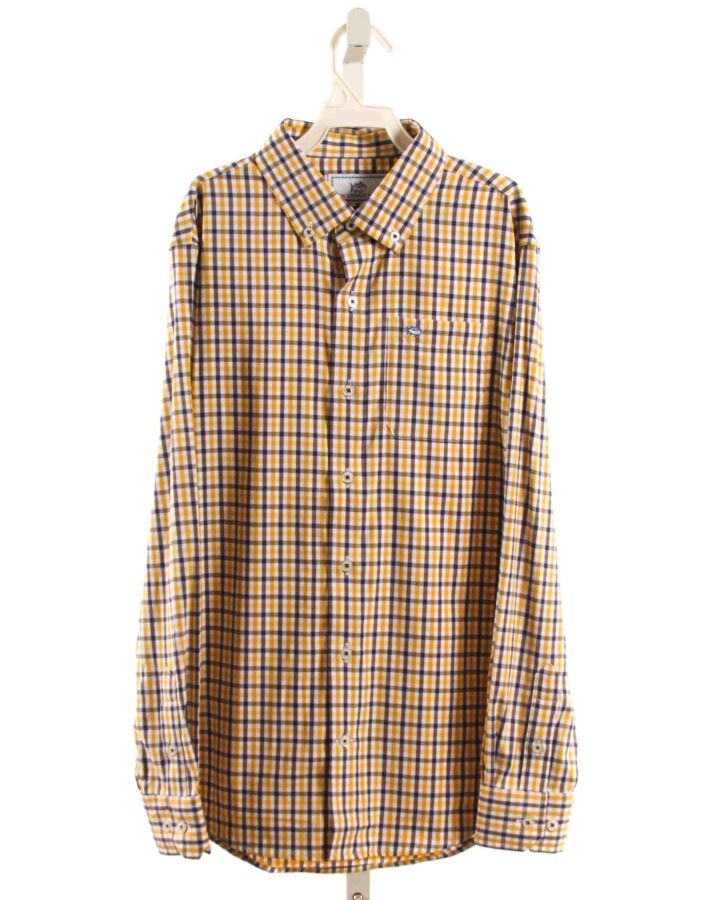 SOUTHERN TIDE  YELLOW  PLAID  DRESS SHIRT