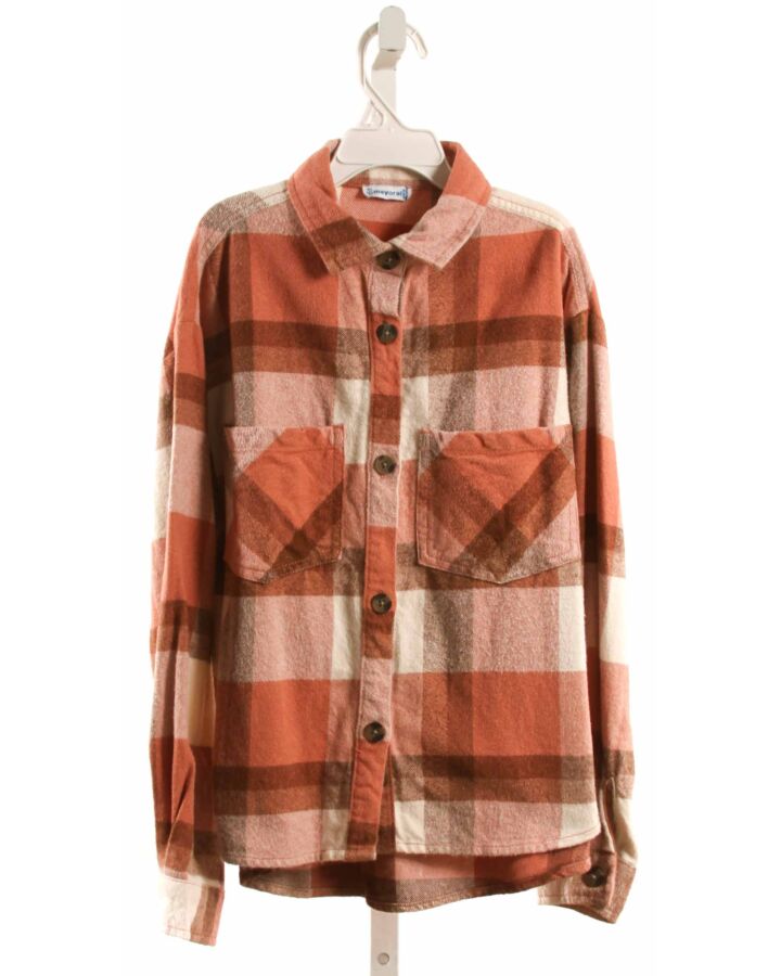 MAYORAL  PINK FLANNEL PLAID  SHIRT-LS