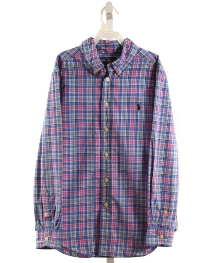 RALPH LAUREN  BLUE  PLAID  DRESS SHIRT