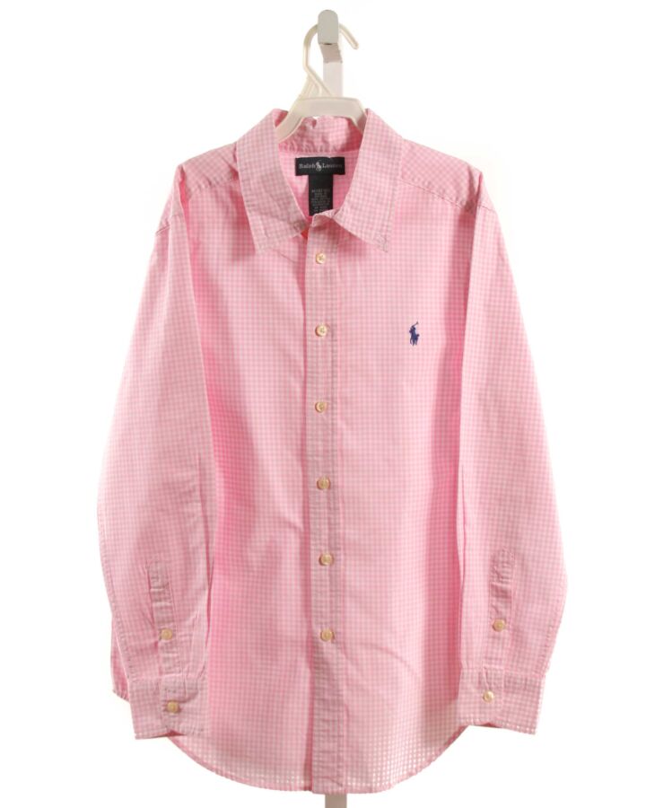 RALPH LAUREN  PINK  GINGHAM  DRESS SHIRT