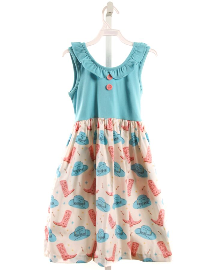 ELEANOR ROSE  AQUA  PRINT  DRESS