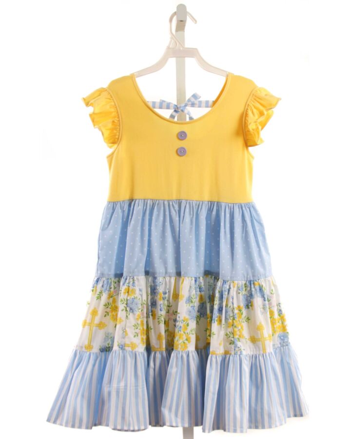 ELEANOR ROSE  LT BLUE  FLORAL PRINTED DESIGN DRESS