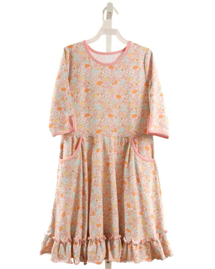 SERENDIPITY  ORANGE   PRINTED DESIGN KNIT DRESS