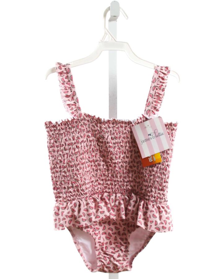 JAMES & LOTTIE  PINK   SMOCKED 1-PIECE SWIMSUIT