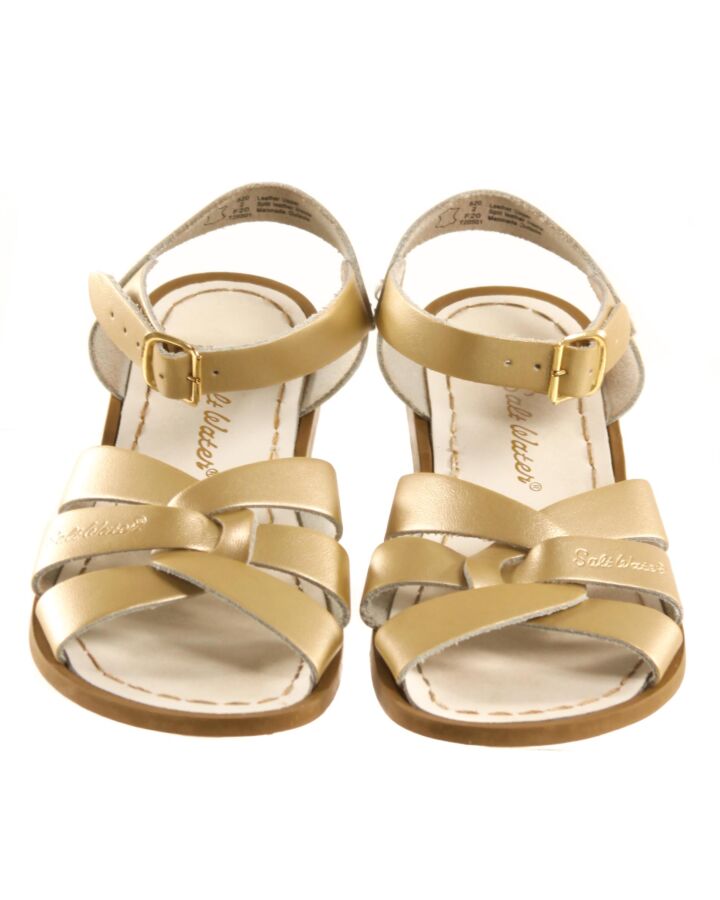 SUN SANS/ SALTWATER SANDALS GOLD SANDALS  *EUC SIZE CHILD 2