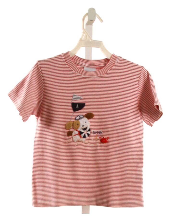 SQUIGGLES  RED  STRIPED  KNIT SS SHIRT