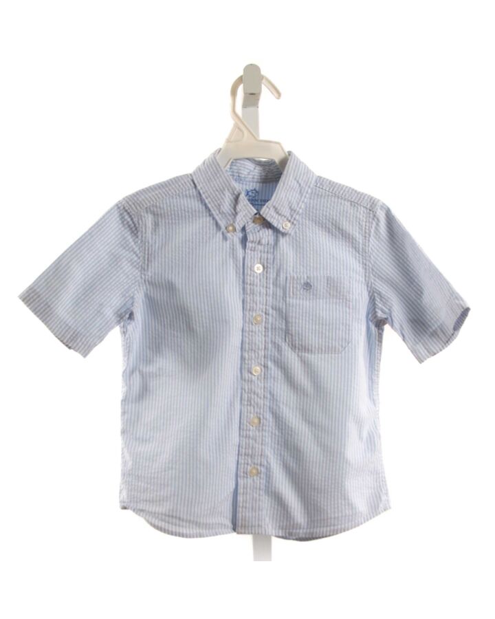 SOUTHERN TIDE  BLUE SEERSUCKER STRIPED  DRESS SHIRT