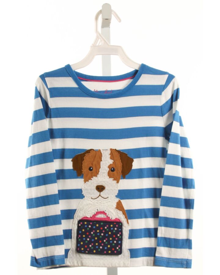 MINI BODEN  BLUE  STRIPED APPLIQUED KNIT LS SHIRT