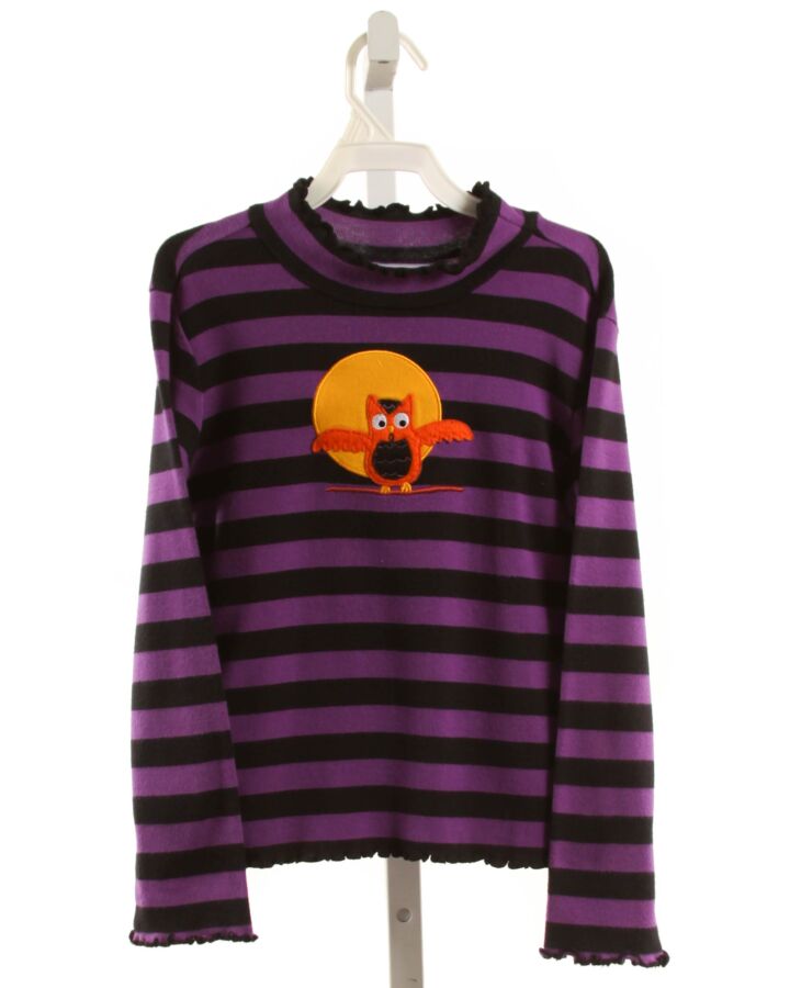 HANNA ANDERSSON  PURPLE  STRIPED APPLIQUED KNIT LS SHIRT