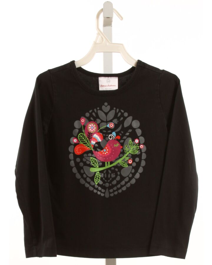 HANNA ANDERSSON  BLACK   PRINTED DESIGN KNIT LS SHIRT