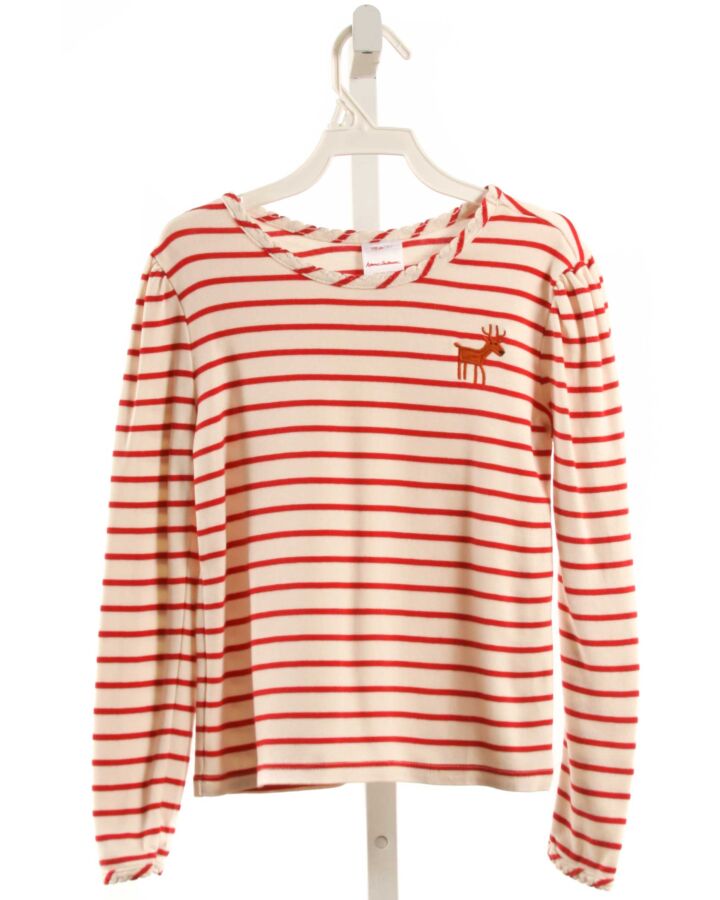 HANNA ANDERSSON  RED  STRIPED EMBROIDERED KNIT LS SHIRT