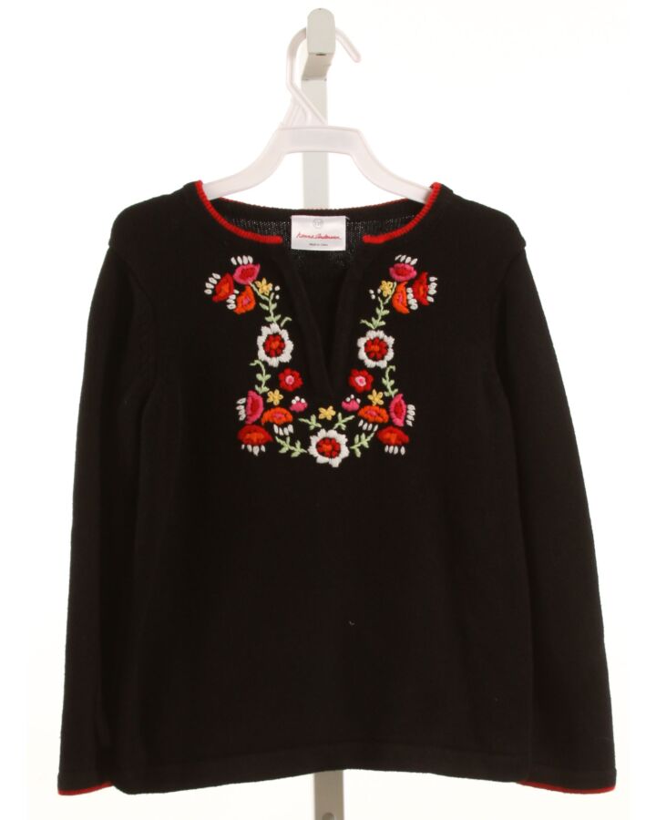 HANNA ANDERSSON  BLACK  FLORAL EMBROIDERED SWEATER