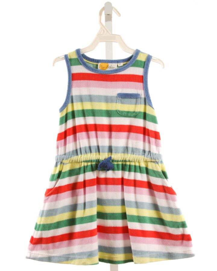 MINI BODEN  MULTI-COLOR TERRY CLOTH STRIPED  KNIT DRESS