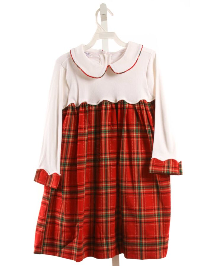 PLEATS & STITCHES  RED  PLAID  DRESS