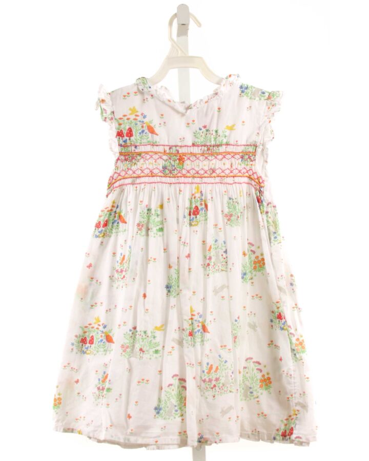 MINI BODEN  WHITE  FLORAL SMOCKED DRESS