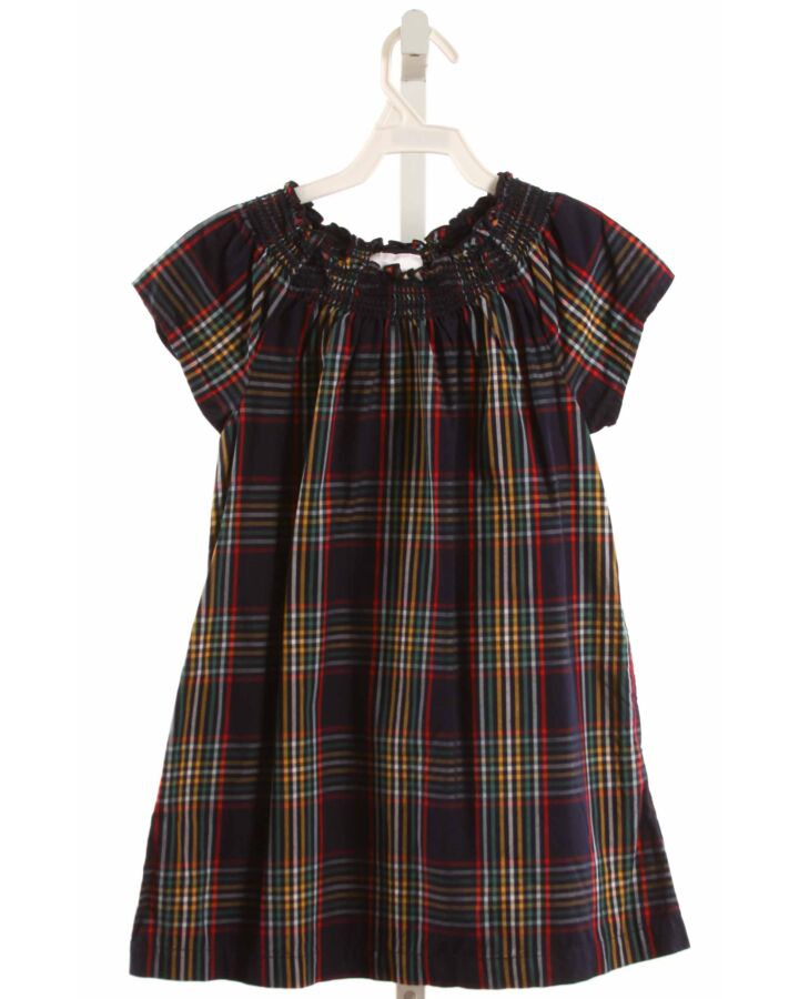 HANNA ANDERSSON  NAVY  PLAID SMOCKED DRESS