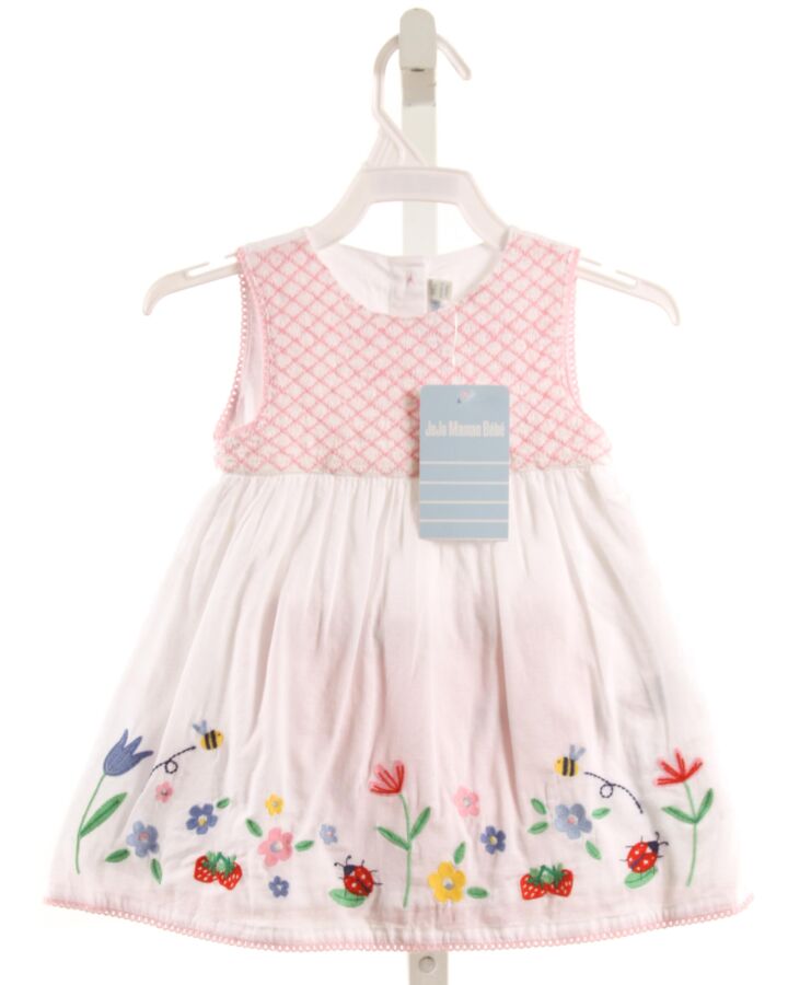 JOJO MAMAN BEBE  WHITE  FLORAL EMBROIDERED DRESS