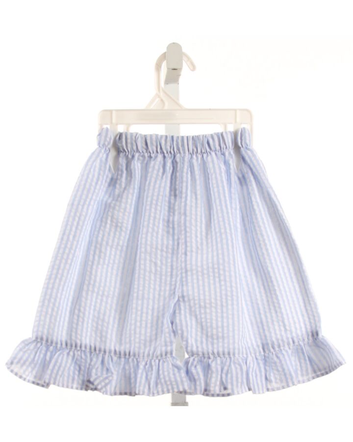 NO TAG  LT BLUE SEERSUCKER STRIPED  SHORTS WITH RUFFLE