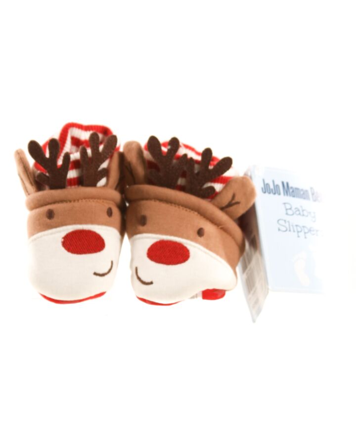 JOJO MAMAN BEBE BROWN SLIPPERS *SIZE 0-3 MONTHS *NWT SIZE INFANT 0