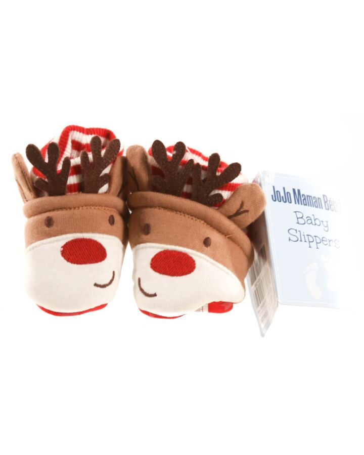 JOJO MAMAN BEBE BROWN SLIPPERS *SIZE 0-3 MONTHS *NWT SIZE INFANT 0