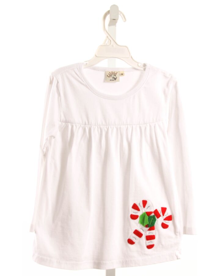 LUIGI  WHITE   APPLIQUED KNIT LS SHIRT