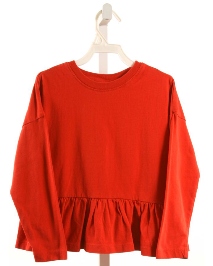 HANNA ANDERSSON  RED    KNIT LS SHIRT WITH RUFFLE