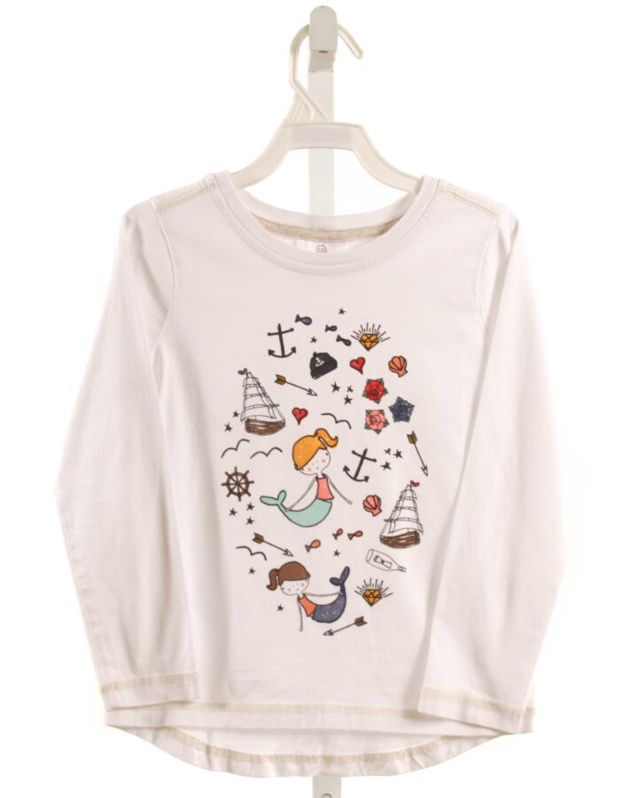 HANNA ANDERSSON  WHITE   PRINTED DESIGN KNIT LS SHIRT