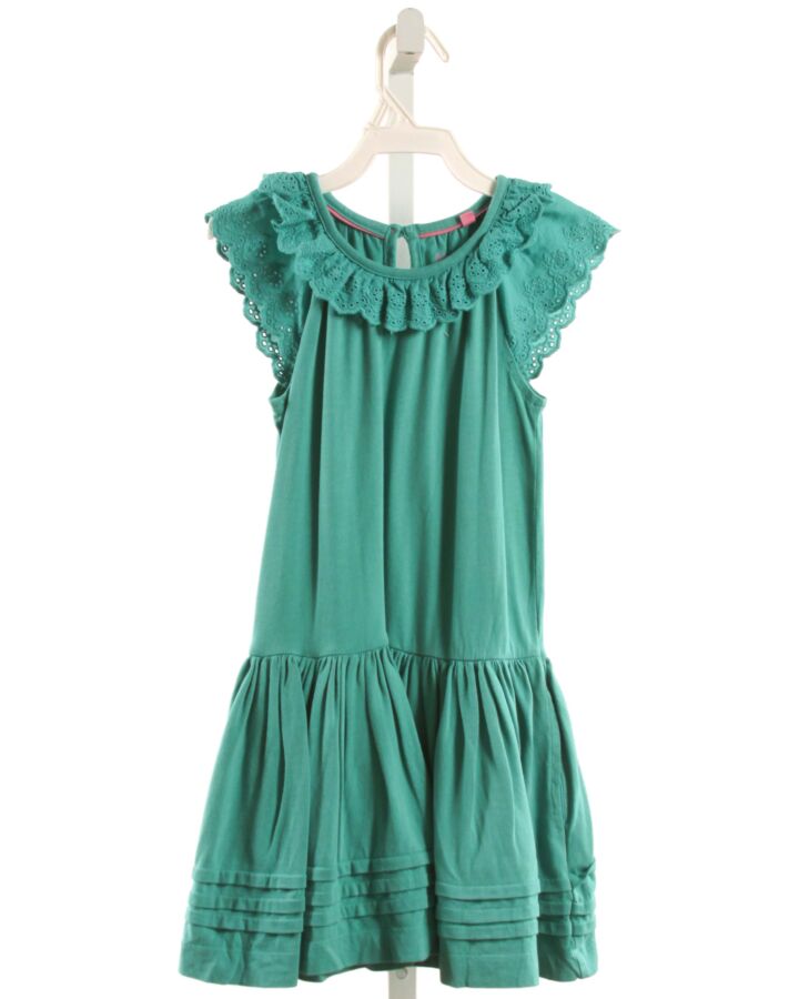 MINI BODEN  GREEN    KNIT DRESS WITH EYELET TRIM