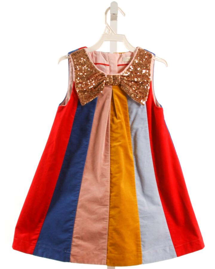 MINI BODEN  MULTI-COLOR CORDUROY   DRESS WITH SEQUINS