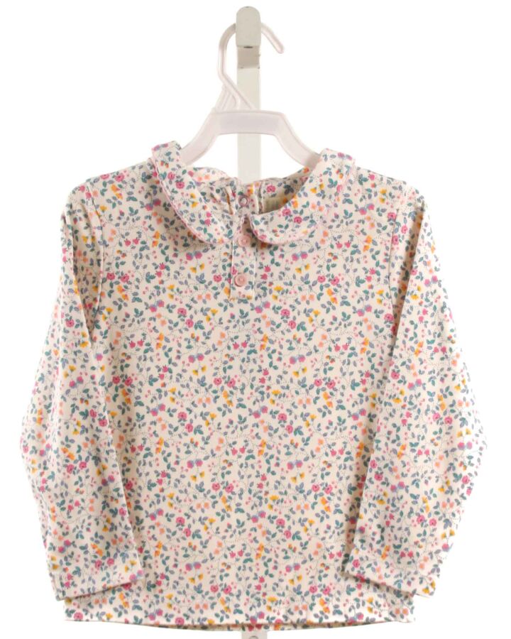 JOJO MAMAN BEBE  PINK  FLORAL  KNIT LS SHIRT