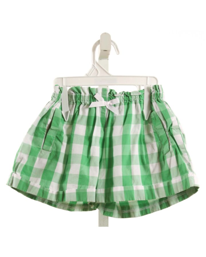 BELLA BLISS  GREEN  GINGHAM  SHORTS