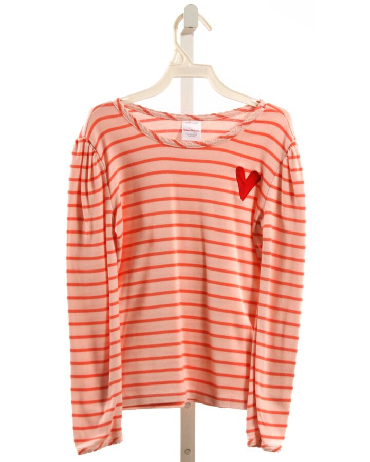 HANNA ANDERSSON  PINK  STRIPED APPLIQUED KNIT LS SHIRT