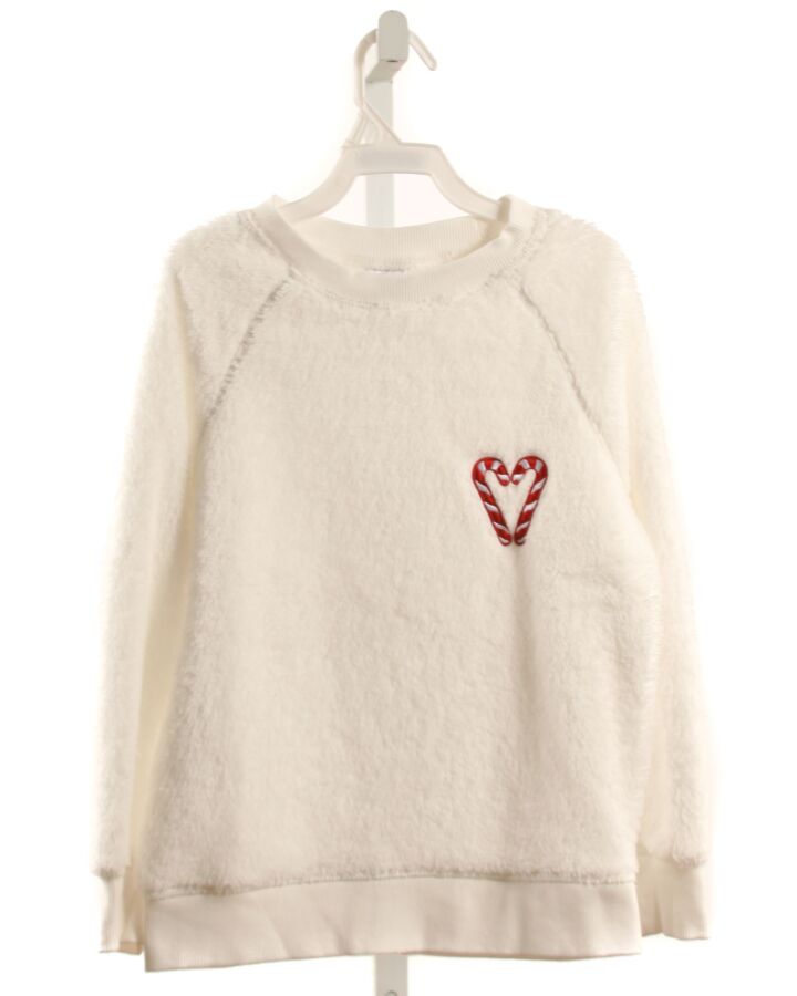 HANNA ANDERSSON  WHITE FLEECE  APPLIQUED SWEATER