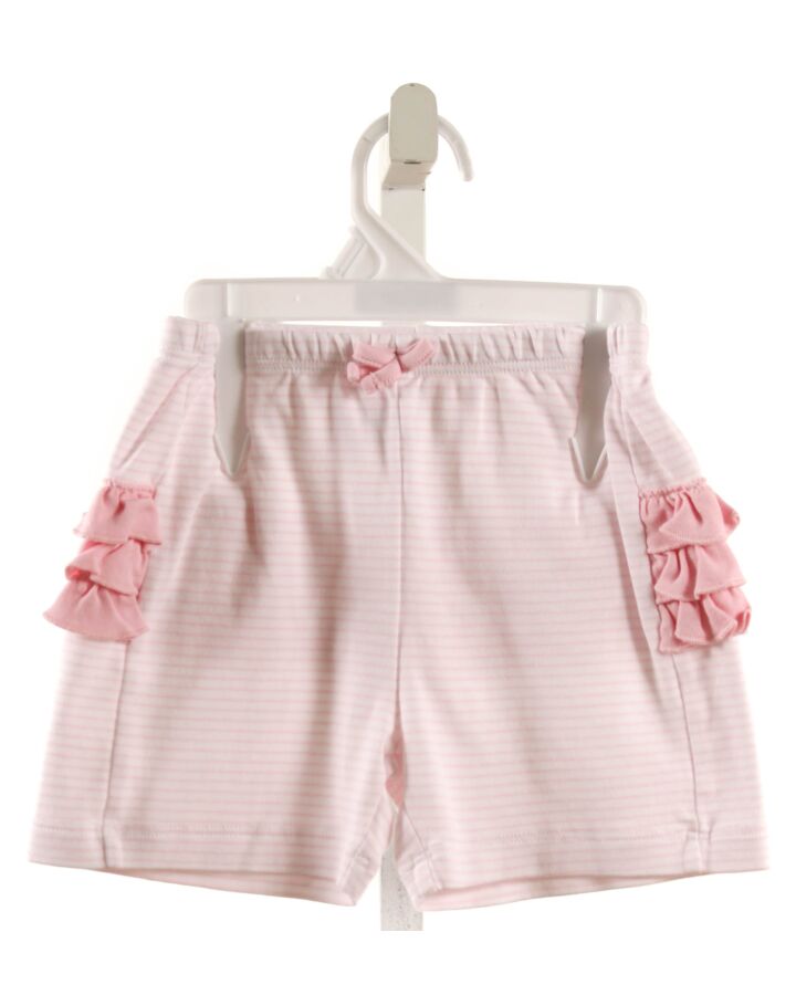MAGNOLIA BABY  PINK KNIT STRIPED  SHORTS WITH RUFFLE