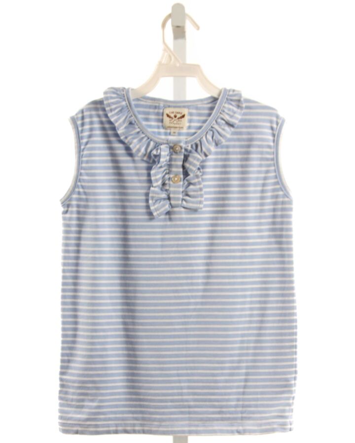 THE OAKS APPAREL   BLUE  STRIPED  SLEEVELESS SHIRT