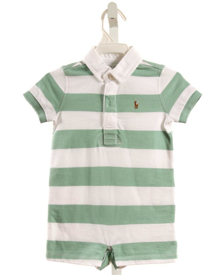 RALPH LAUREN  GREEN  STRIPED  KNIT SHORTALL