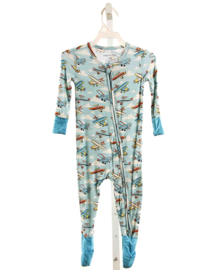 POSH PEANUT  BLUE KNIT  PRINTED DESIGN LAYETTE