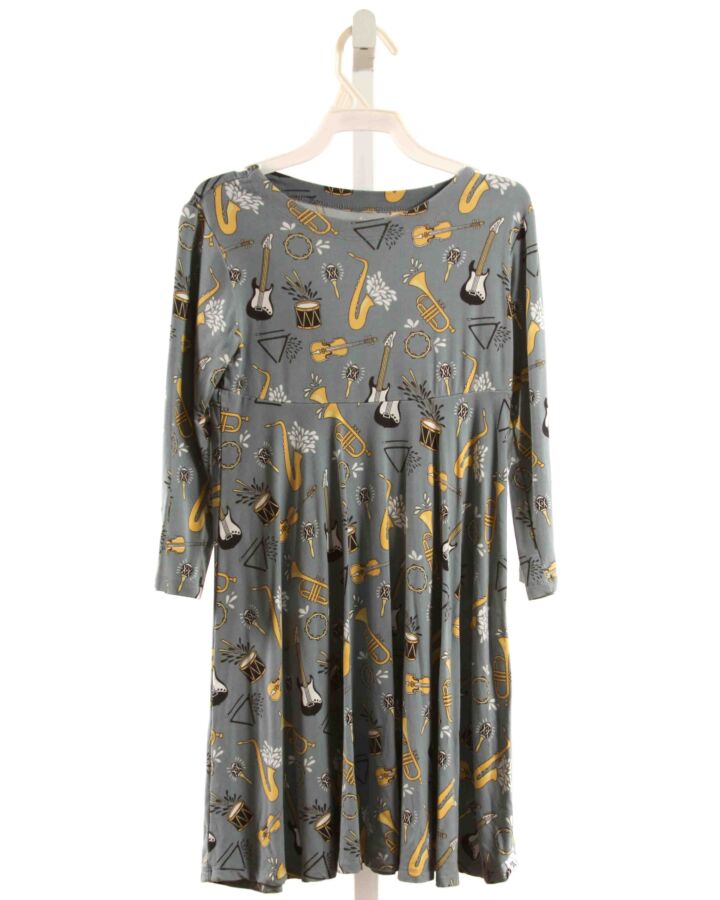 SWEET BAMBOO  GRAY   PRINTED DESIGN KNIT DRESS