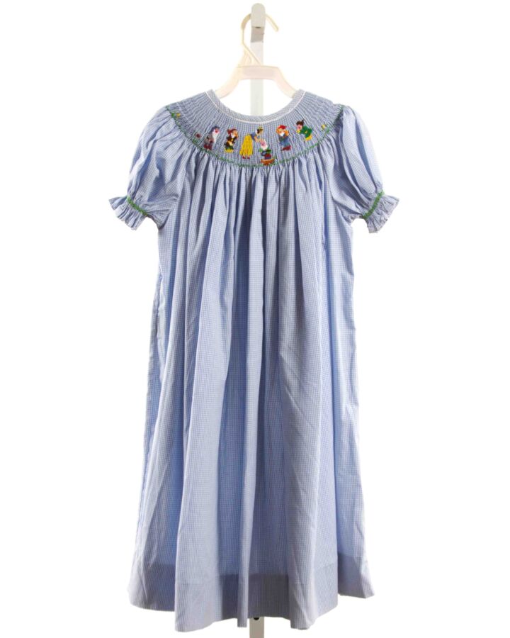 WISH UPON A STAR  BLUE  GINGHAM SMOCKED DRESS