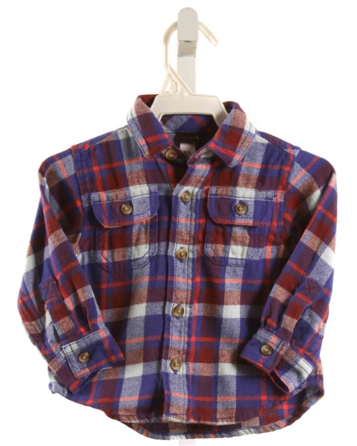 TEA  NAVY FLANNEL PLAID  DRESS SHIRT