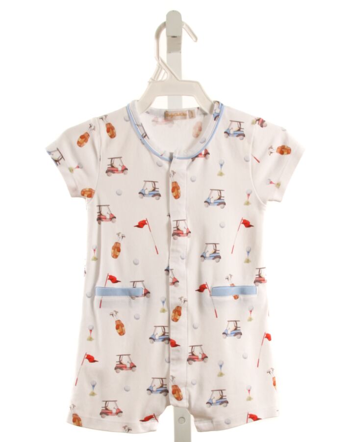 BABY CLUB CHIC  WHITE   PRINTED DESIGN KNIT SHORTALL