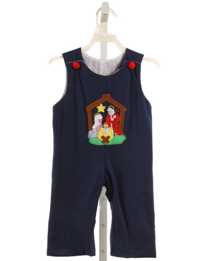 SMOCKED OR NOT  NAVY   APPLIQUED LONGALL