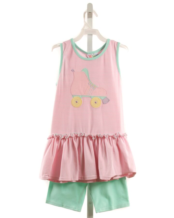 JELLYBEANS  LT PINK  STRIPED APPLIQUED 2-PIECE OUTFIT