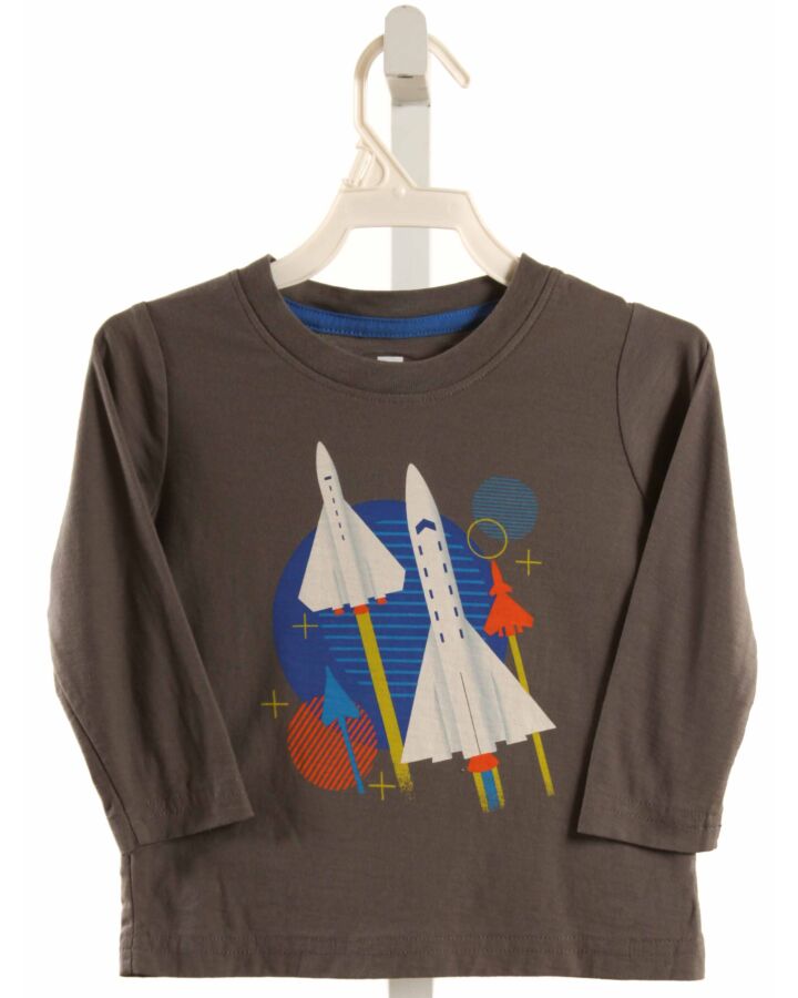 TEA  GRAY   PRINTED DESIGN KNIT LS SHIRT